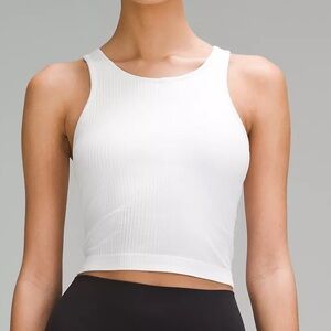 Lululemon Ebb to Street Cropped Racerback Tank Top white